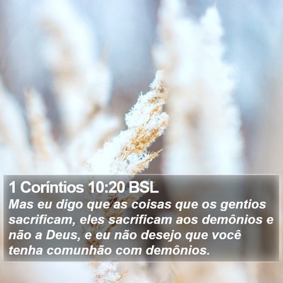1 Coríntios 10:20 BSL Bible Verse Image