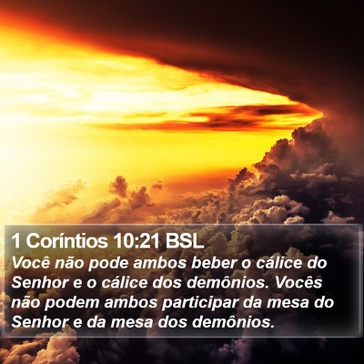 1 Coríntios 10:21 BSL Bible Verse Image