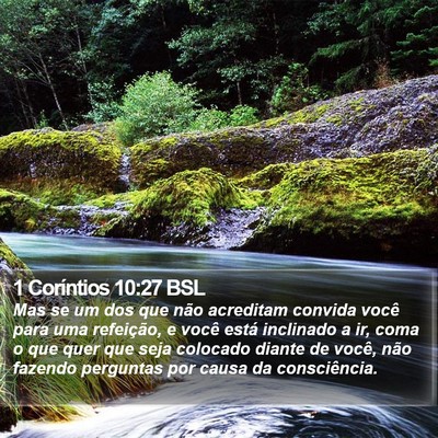 1 Coríntios 10:27 BSL Bible Verse Image