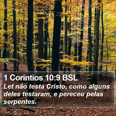 1 Coríntios 10:9 BSL Bible Verse Image