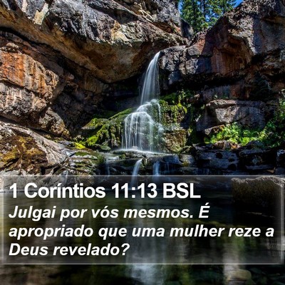 1 Coríntios 11:13 BSL Bible Verse Image