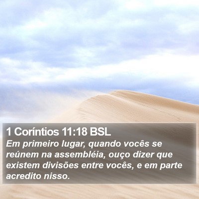 1 Coríntios 11:18 BSL Bible Verse Image