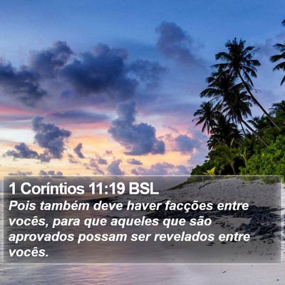 1 Coríntios 11:19 BSL Bible Verse Image