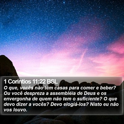 1 Coríntios 11:22 BSL Bible Verse Image