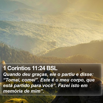 1 Coríntios 11:24 BSL Bible Verse Image
