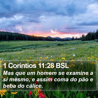 1 Coríntios 11:28 BSL Bible Verse Image