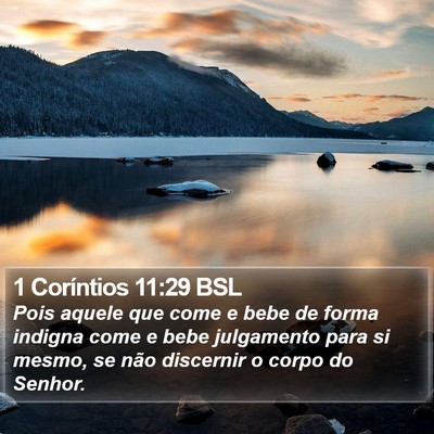 1 Coríntios 11:29 BSL Bible Verse Image