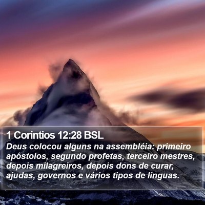 1 Coríntios 12:28 BSL Bible Verse Image
