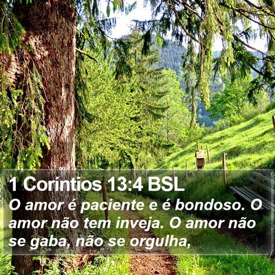 1 Coríntios 13:4 BSL Bible Verse Image