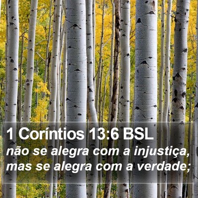 1 Coríntios 13:6 BSL Bible Verse Image