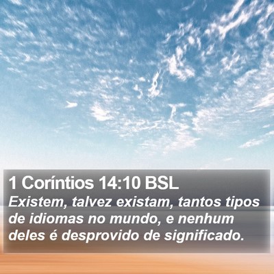 1 Coríntios 14:10 BSL Bible Verse Image