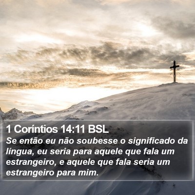 1 Coríntios 14:11 BSL Bible Verse Image