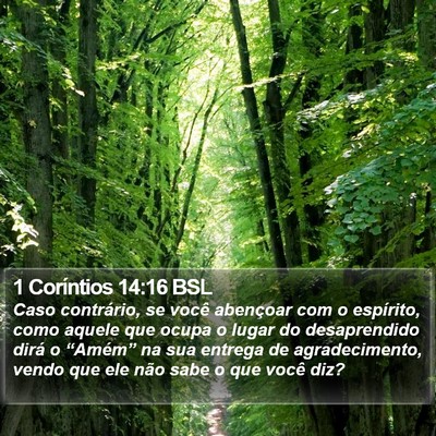 1 Coríntios 14:16 BSL Bible Verse Image