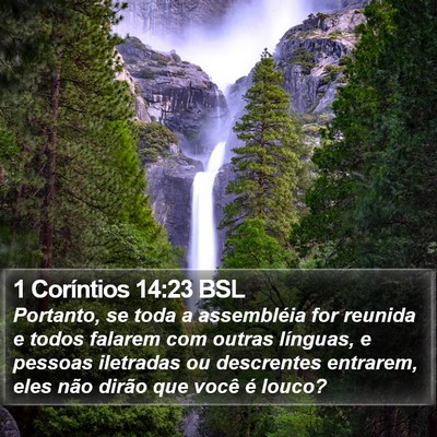 1 Coríntios 14:23 BSL Bible Verse Image