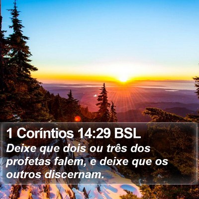 1 Coríntios 14:29 BSL Bible Verse Image