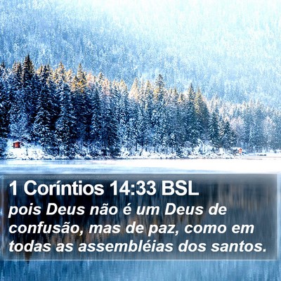 1 Coríntios 14:33 BSL Bible Verse Image
