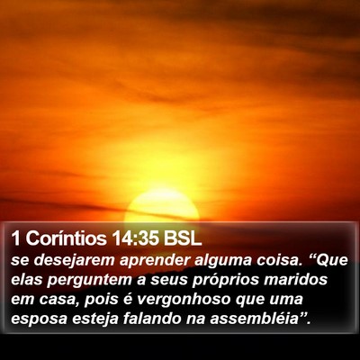 1 Coríntios 14:35 BSL Bible Verse Image