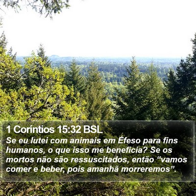 1 Coríntios 15:32 BSL Bible Verse Image
