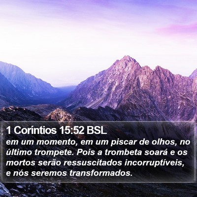 1 Coríntios 15:52 BSL Bible Verse Image