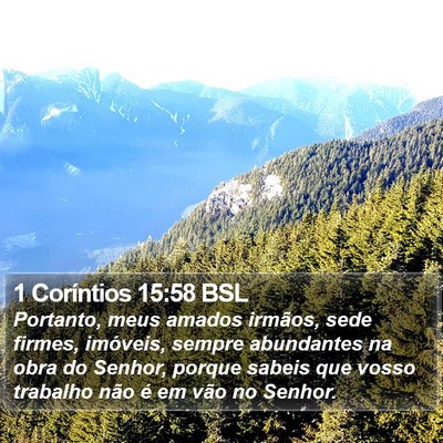 1 Coríntios 15:58 BSL Bible Verse Image