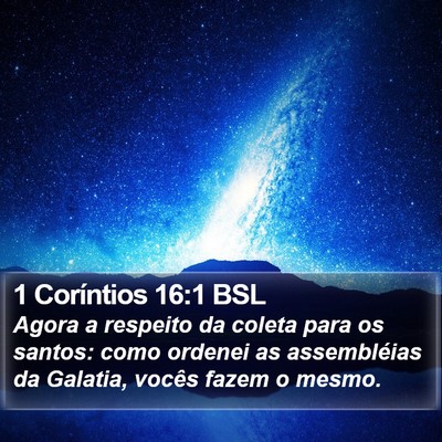 1 Coríntios 16:1 BSL Bible Verse Image