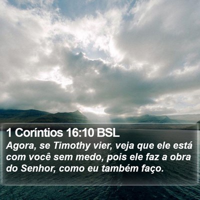 1 Coríntios 16:10 BSL Bible Verse Image