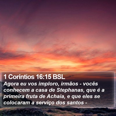 1 Coríntios 16:15 BSL Bible Verse Image