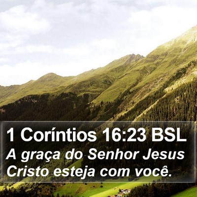 1 Coríntios 16:23 BSL Bible Verse Image