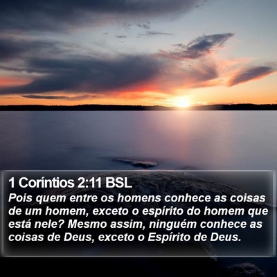 1 Coríntios 2:11 BSL Bible Verse Image