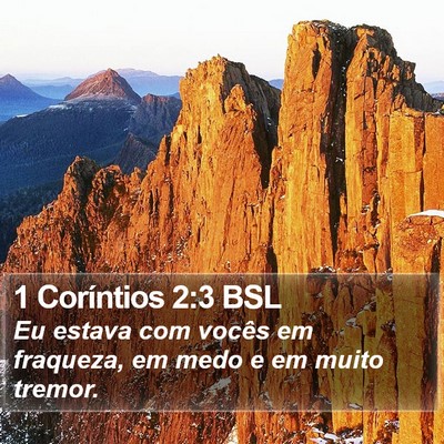 1 Coríntios 2:3 BSL Bible Verse Image