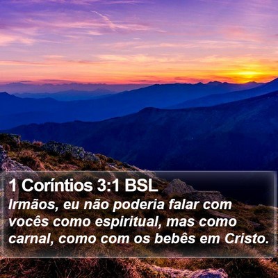 1 Coríntios 3:1 BSL Bible Verse Image