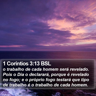 1 Coríntios 3:13 BSL Bible Verse Image