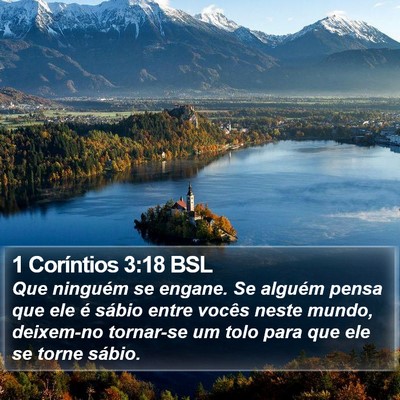 1 Coríntios 3:18 BSL Bible Verse Image