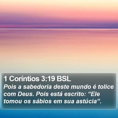 1 Coríntios 3:19 BSL Bible Verse Image