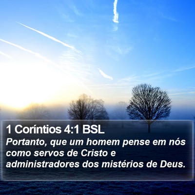1 Coríntios 4:1 BSL Bible Verse Image