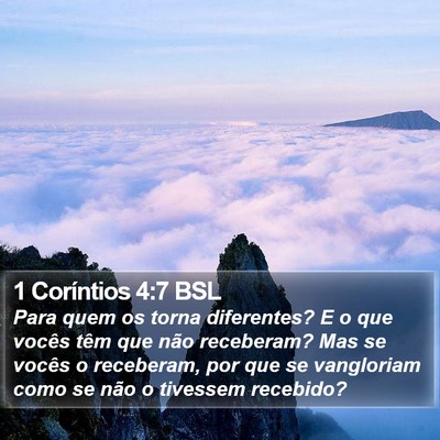 1 Coríntios 4:7 BSL Bible Verse Image