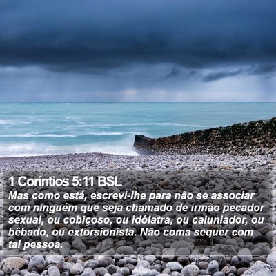 1 Coríntios 5:11 BSL Bible Verse Image