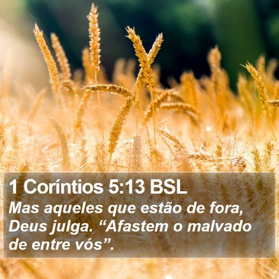 1 Coríntios 5:13 BSL Bible Verse Image