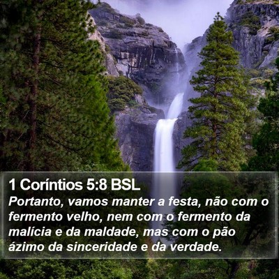 1 Coríntios 5:8 BSL Bible Verse Image