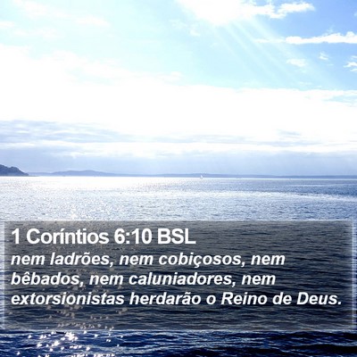 1 Coríntios 6:10 BSL Bible Verse Image