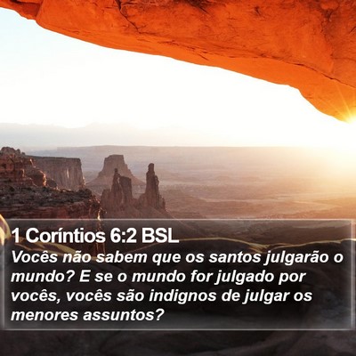 1 Coríntios 6:2 BSL Bible Verse Image