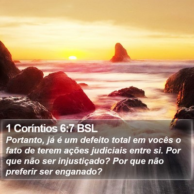 1 Coríntios 6:7 BSL Bible Verse Image