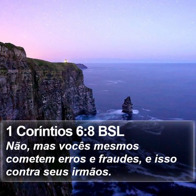 1 Coríntios 6:8 BSL Bible Verse Image
