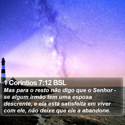 1 Coríntios 7:12 BSL Bible Verse Image