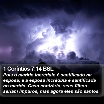 1 Coríntios 7:14 BSL Bible Verse Image