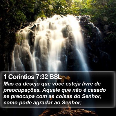 1 Coríntios 7:32 BSL Bible Verse Image