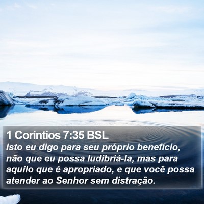 1 Coríntios 7:35 BSL Bible Verse Image