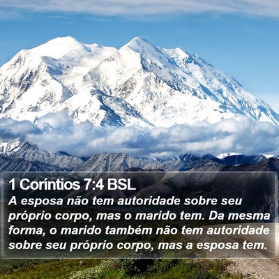 1 Coríntios 7:4 BSL Bible Verse Image