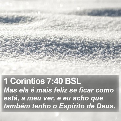 1 Coríntios 7:40 BSL Bible Verse Image