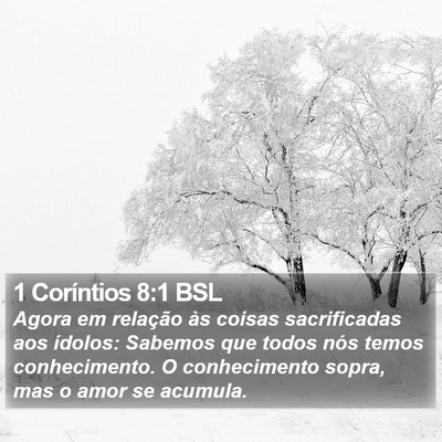 1 Coríntios 8:1 BSL Bible Verse Image